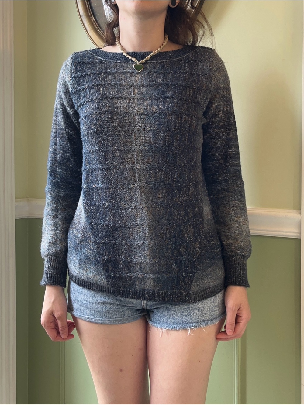 Dress Barn boatneck blue sweater